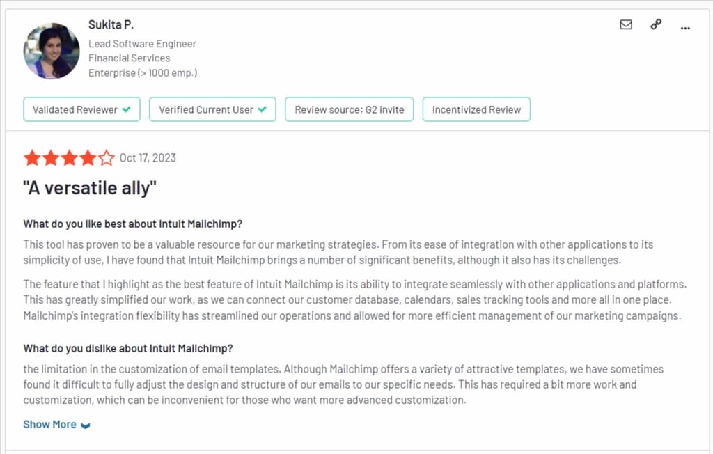mailchimp review - versatile ally