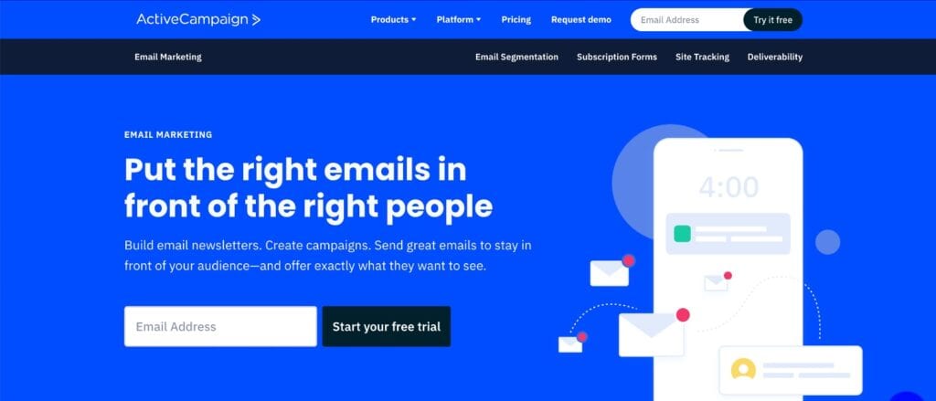 ActiveCampaign Homepage