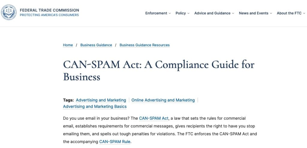 CAN-SPAM homepage