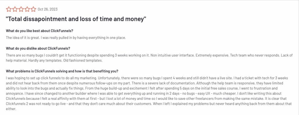 Clickfunnels Negative Example