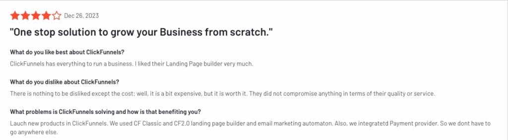 Clickfunnels Positive Example