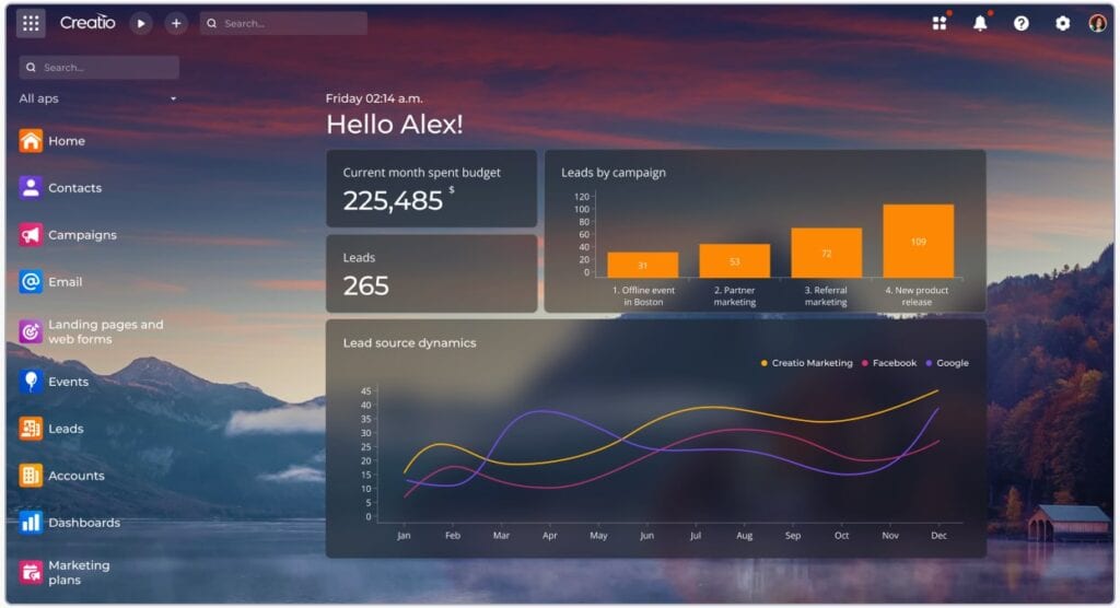 Marketing Creatio: User Interface