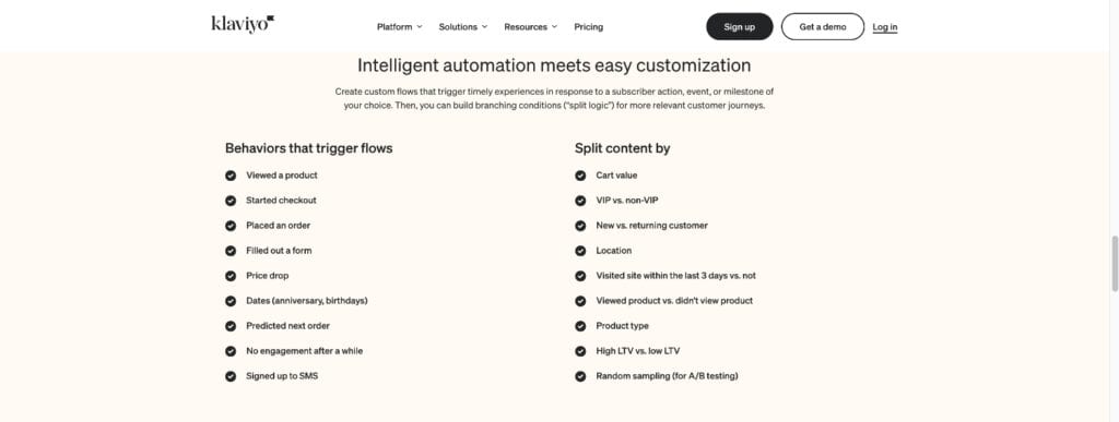 Klaviyo Automation Page