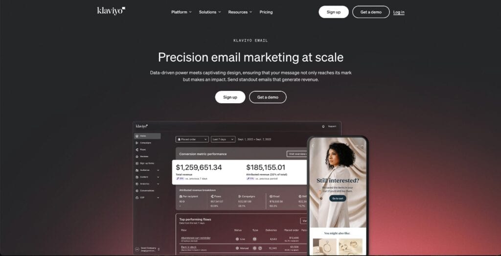 Klaviyo Homepage
