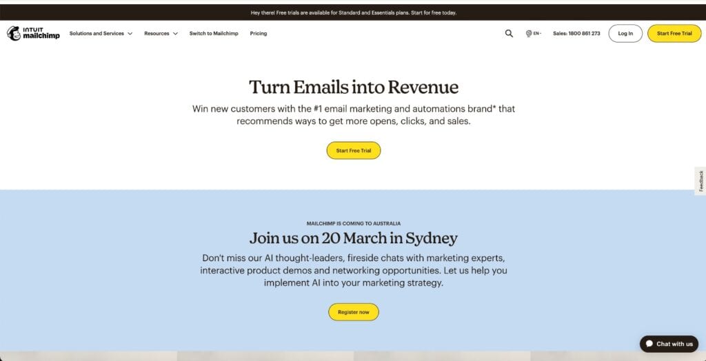 Mailchimp Homepage