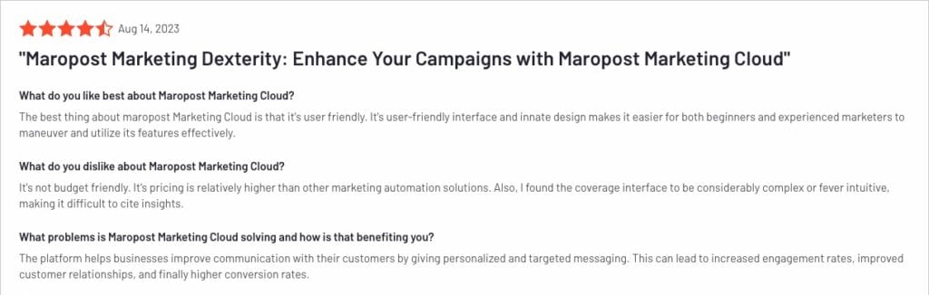 Maropost Positive Review 1