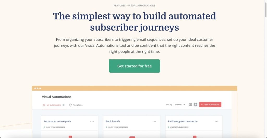 ConvertKit automation page