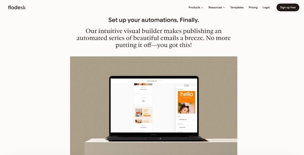 Flodesk automation page