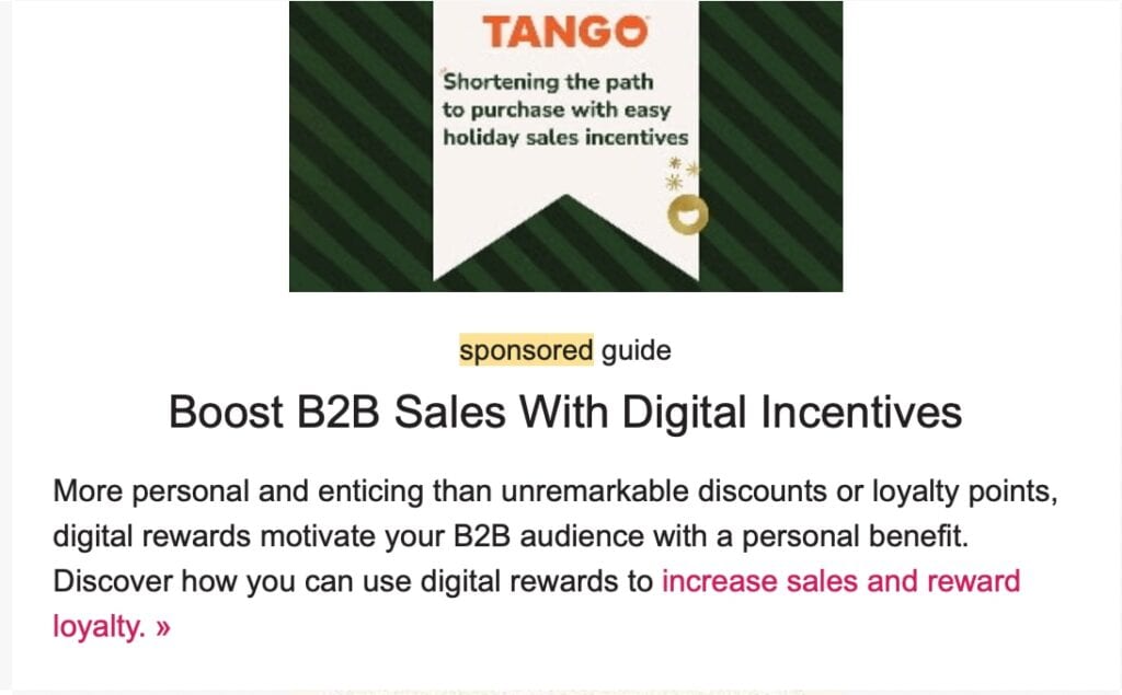 MarketingProfs Newsletter with Banner Ad
