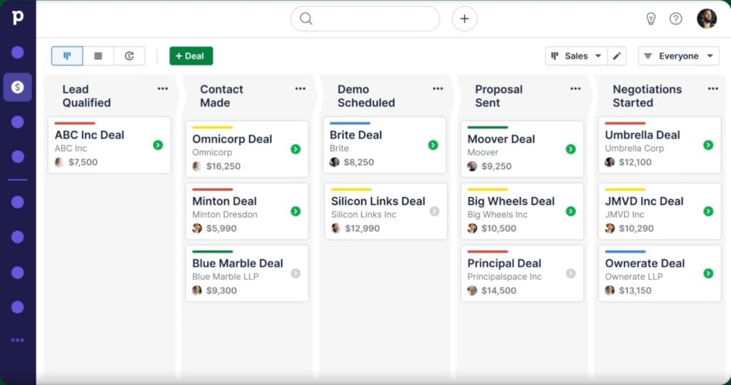 Pipedrive CRM - UI