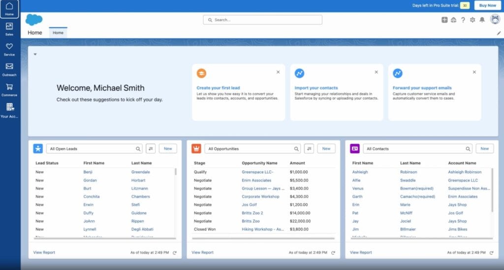 Salesforce CRM - UI