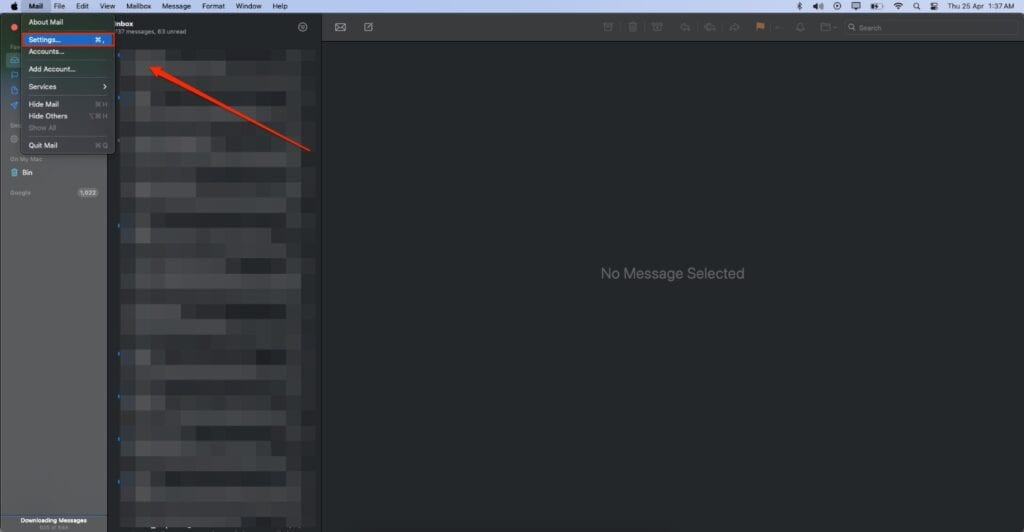 Add trusted sender in Apple Mail - Step 1