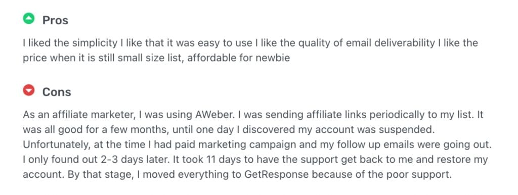 Aweber user review