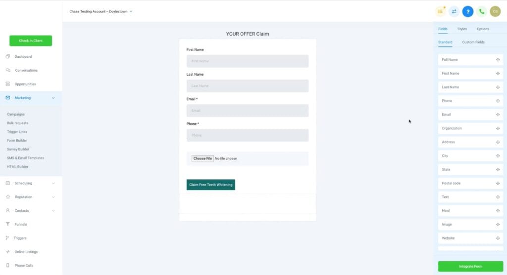 Creating forms on GoHighLevel