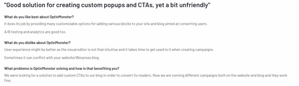 Optinmonster Negative Review 4