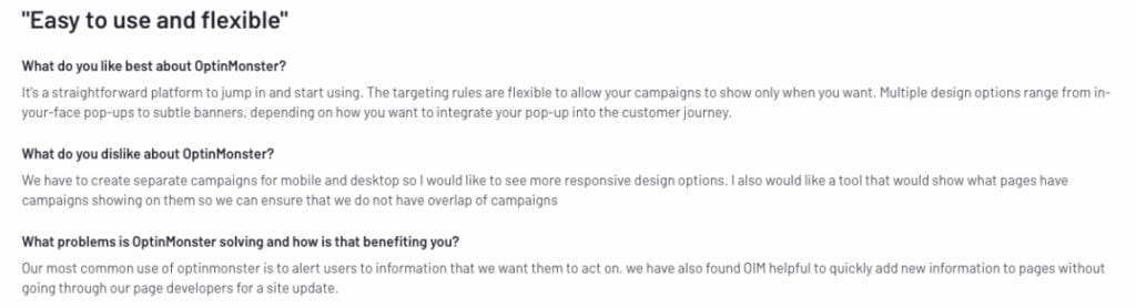 Optinmonster Positive Review 1
