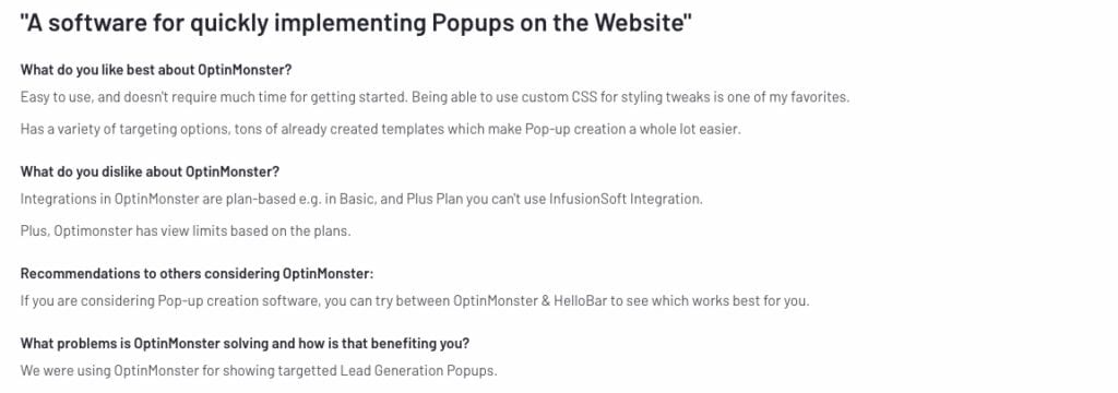 Optinmonster Positive Review 2
