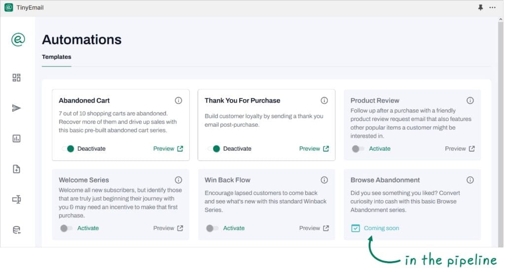 TinyEmail Automation Templates