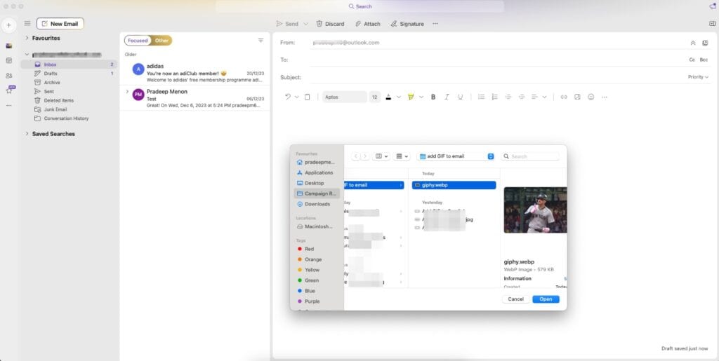 Add GIF to Outlook
