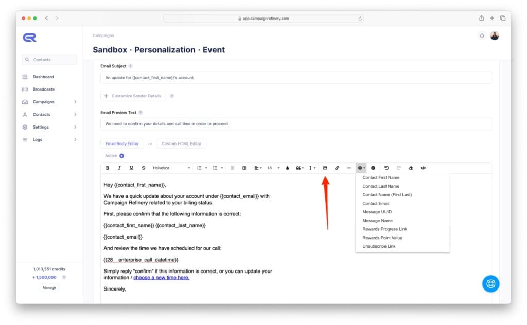 Campaign Refinery Email Editor