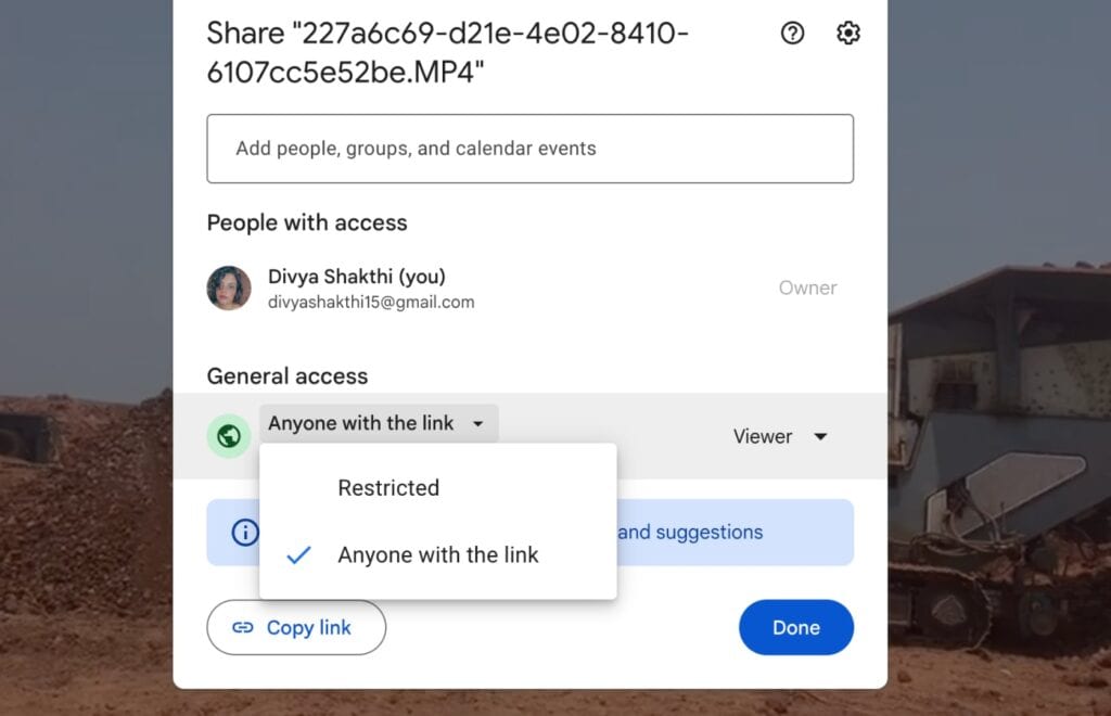 Gdrive video upload step