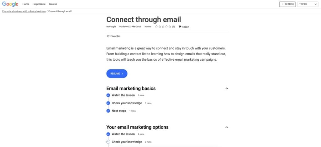 Google Email Marketing Course