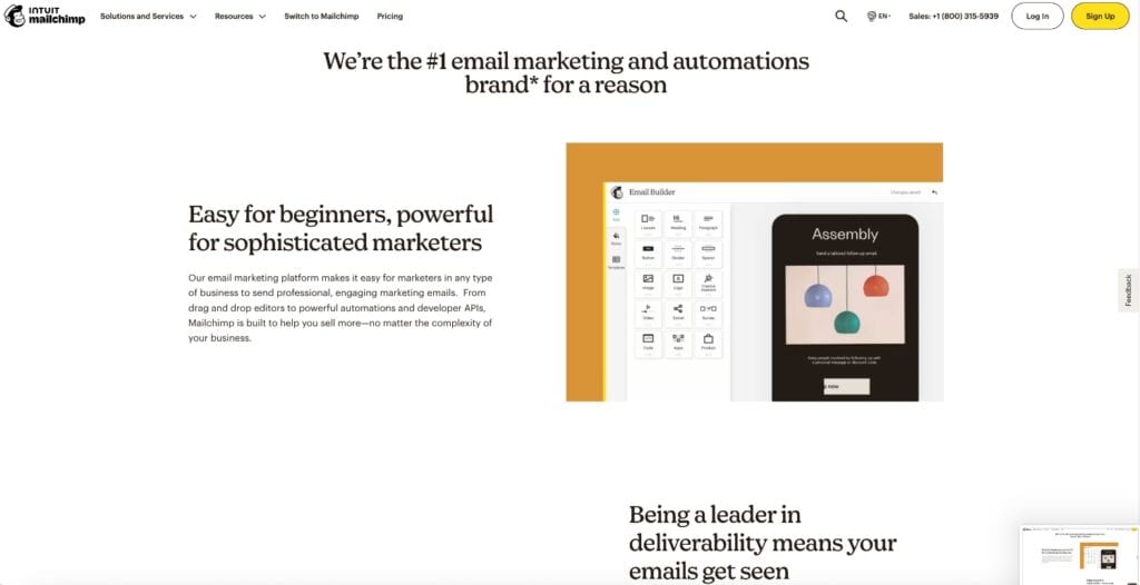 Mailchimp Homepage