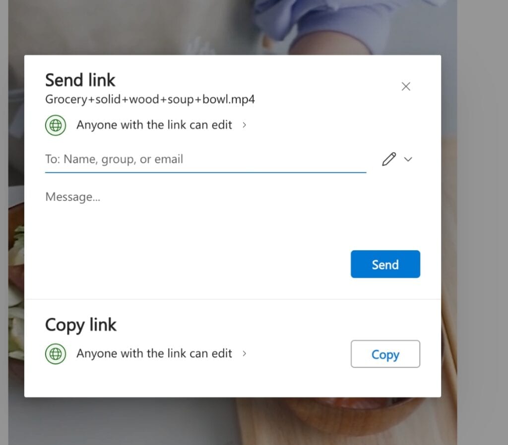 OneDrive video upload step