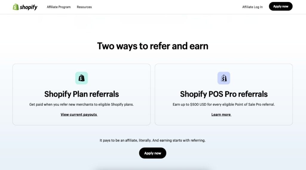 Shopify affiliate program
