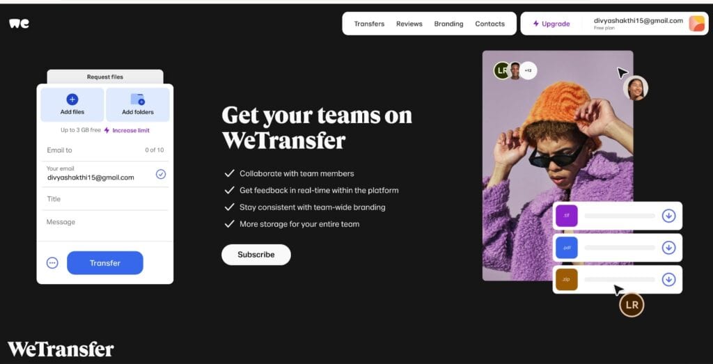 Wetransfer video upload step
