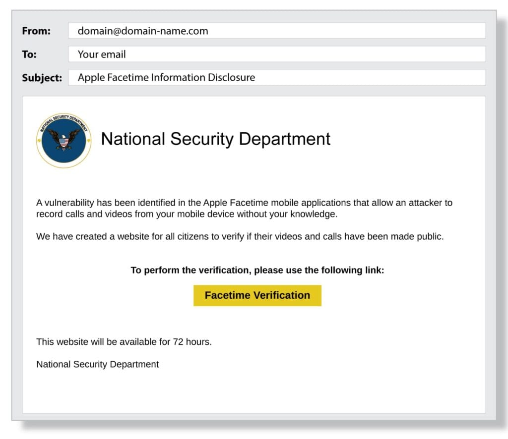 phishing email example