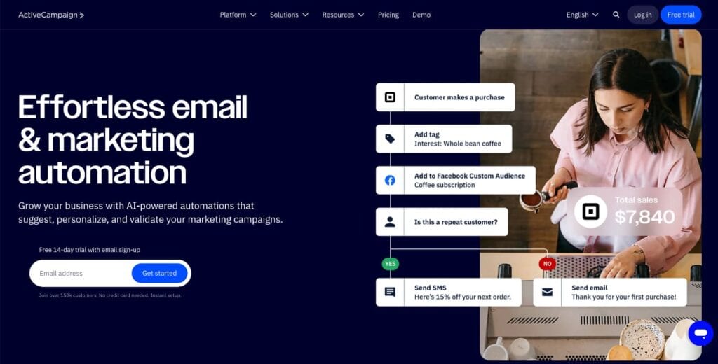 ActiveCampaign Homepage