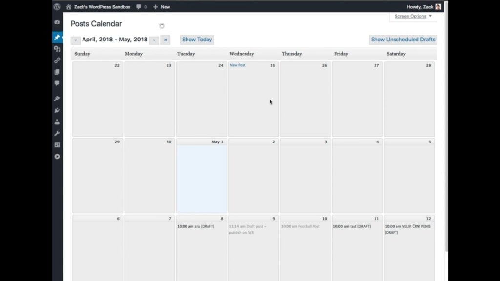 Editorial Calendar plugin for WordPress