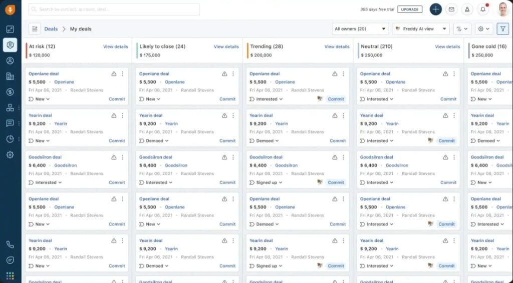 Freshworks CRM UI
