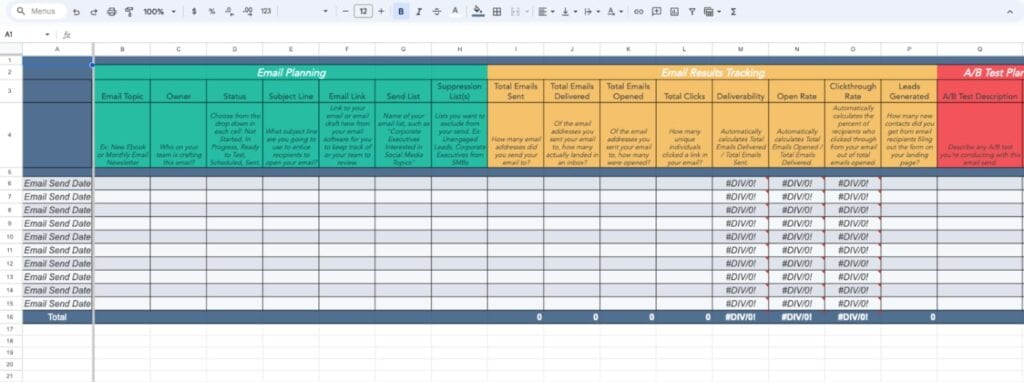 HubSpot Email Content Calendar