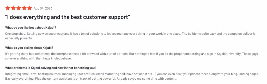 Kajabi Positive Review 2