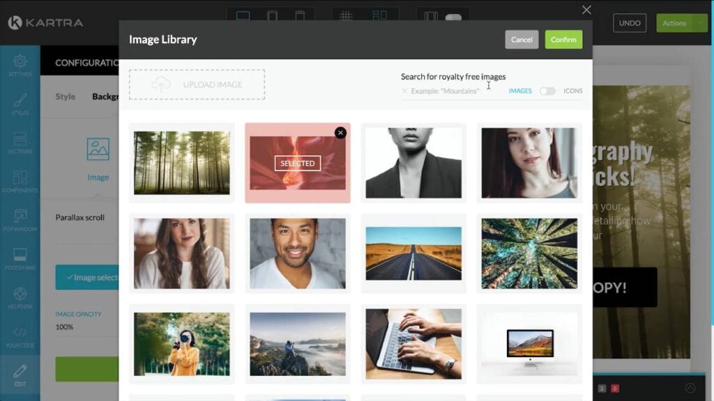 Kartra landing page builder