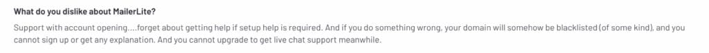 MailerLite negative review 3