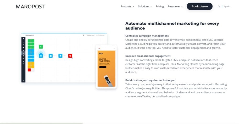 Maropost automation page