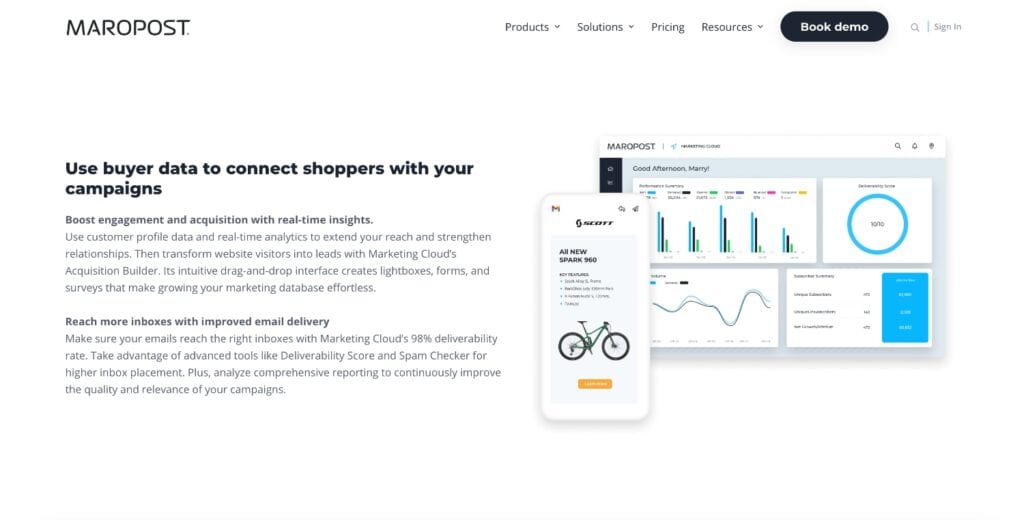 Maropost reporting page