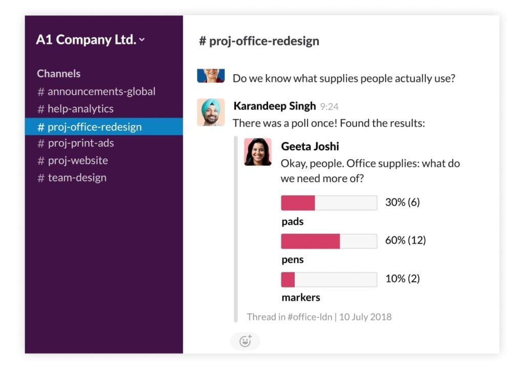 Slack UI