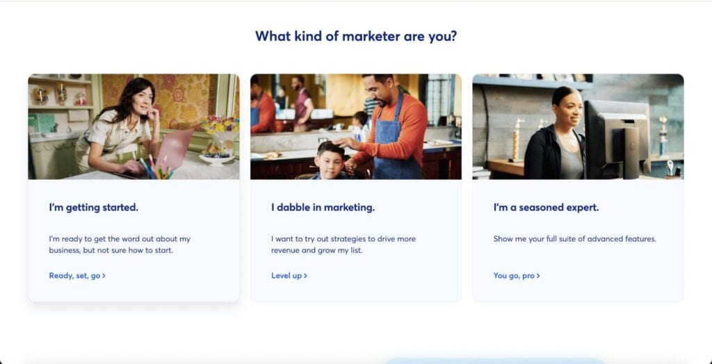 Constant Contact homepage