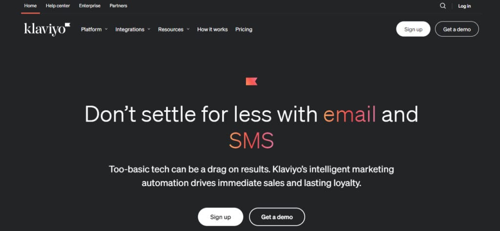 Klaviyo Homepage