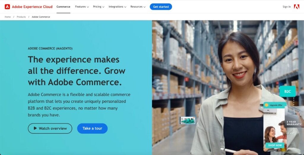 Magento main page