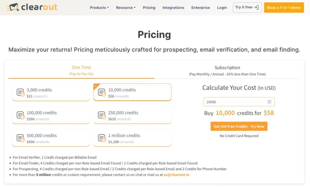 Clearout io Pricing