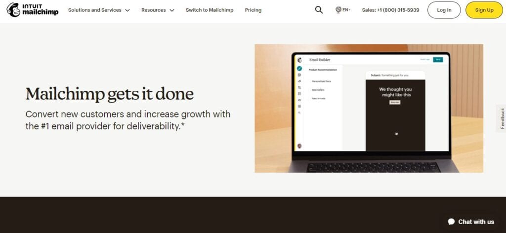Mailchimp Homepage