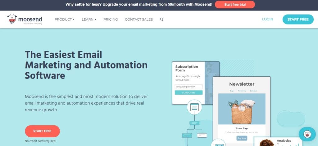 Moosend Homepage