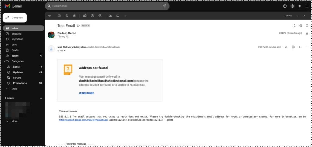 mailer daemon message