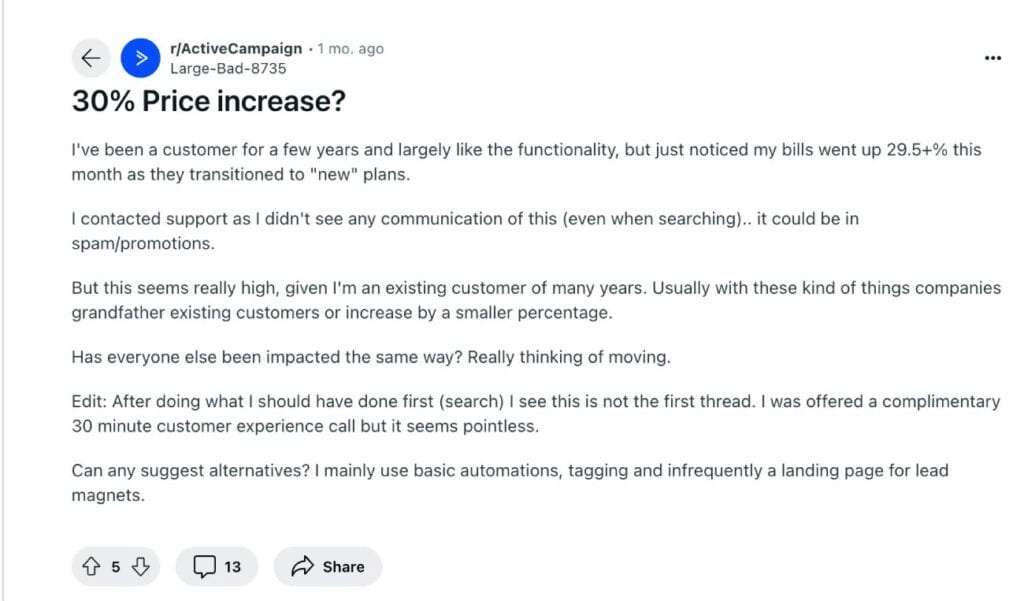 ActiveCampaign User review