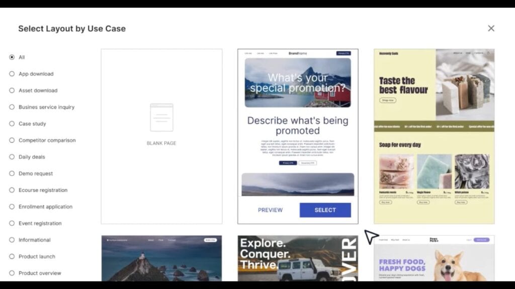 Instapage page builder